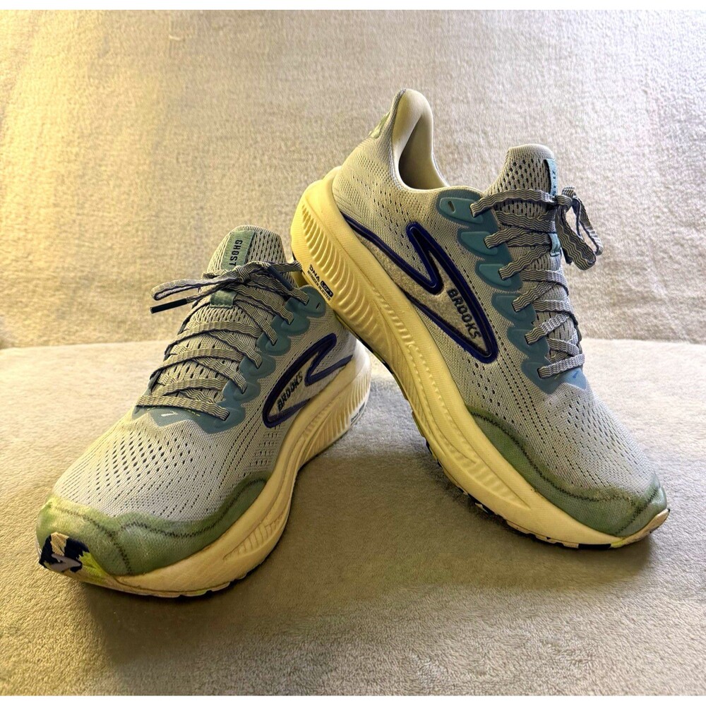 Brooks Ghost 17 Women's 11.5 B Running Shoes Blue Green Camo 120431